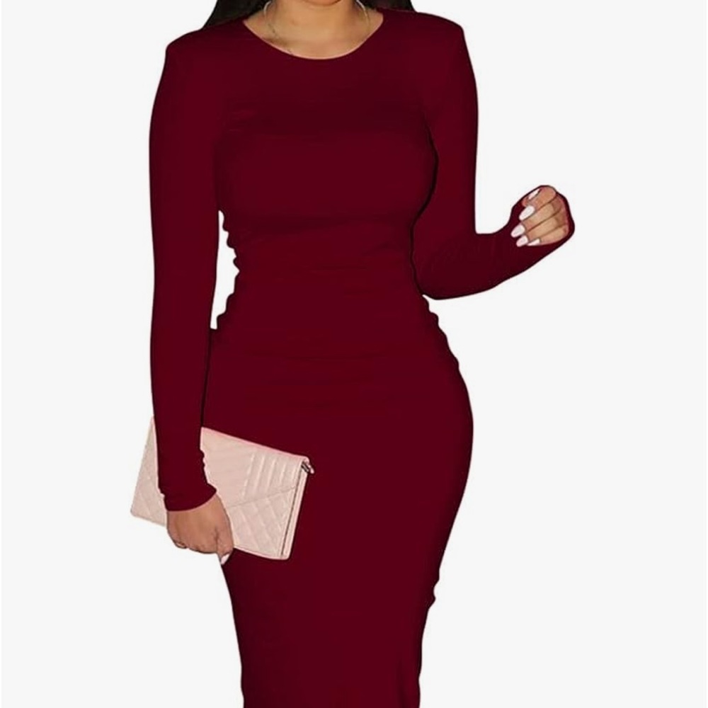 Maroon Bodycon Dress
